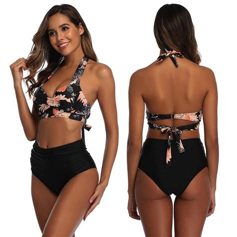 Kozart Women S Sexy Bathing Suit Floral Print Cross Back Bikini Set Swimsuits Walmart