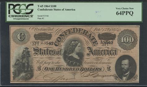 One Hundred Dollars Confederate States Of America Richmond