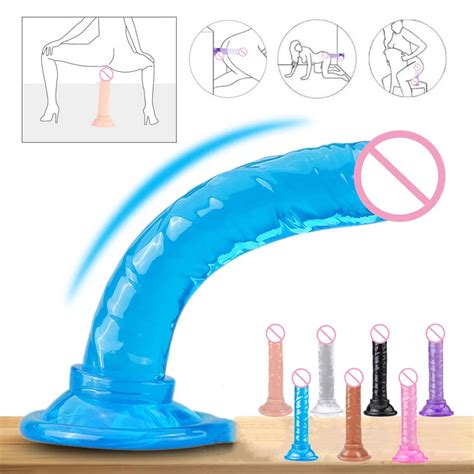 Gode R Aliste Pour Femme Ventouse De Bain Msi De Cristal Douce Fausse