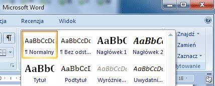 Jak Korzysta Ze Styl W W Edytorze Word