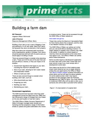 Fillable Online Dpi Nsw Gov Building A Farm Dam Nsw Department Of