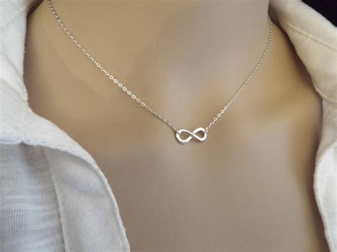 Silver Infinity Necklace Sterling Silver Infinity Symbol Etsy