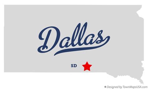 Map of Dallas, SD, South Dakota