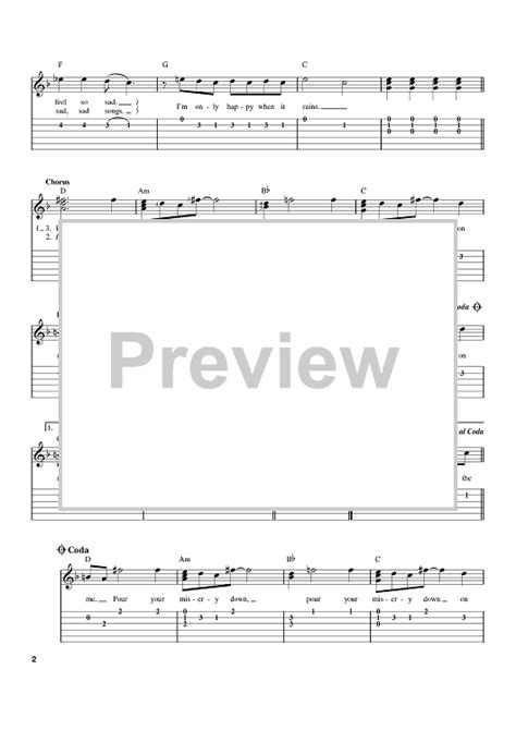 Only Happy When It Rains Sheet Music By Garbage For Easy Guitar Tab