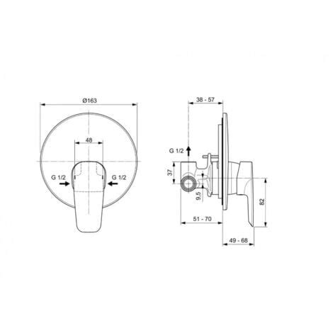 Ideal Standard Miscelatore Monocomando Ad Incasso Per Doccia Ceramix In