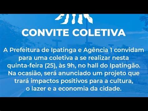 Prefeito de Ipatinga Gustavo Nunes ao vivo lança projeto de cultura