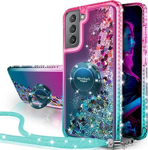 Silverback For Samsung Galaxy S21 Case Moving Liquid Holographic Sparkle Glitter