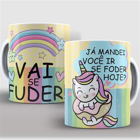 1 Xícara Caneca Unicórnios Malditos Xingamentos Meme Caixa Leroy Merlin