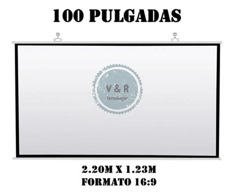 Pantalla Para Proyector 100 Pulgadas Manual 16 9 Pared Ctas Web Electro