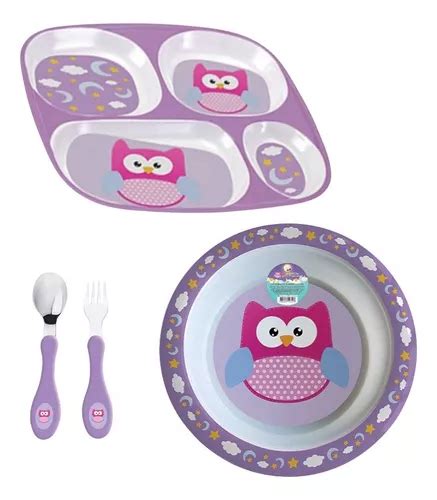 Kit De Comida Con Plato Divisor Cuenco Tenedor Cuchara Para Ni Os