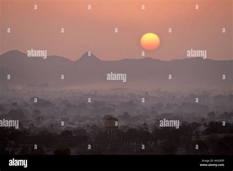 A Beautiful Sunrise Over Amazing Rajasthan Udaipur In Stock Photo Alamy