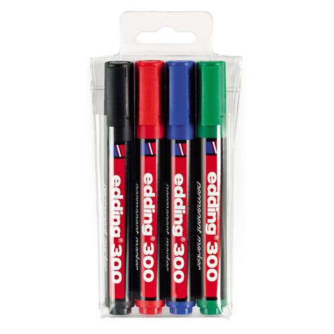 Marker permanent 300 1,5-3mm obli vrh set 1/4 Edding - Papirni Svet