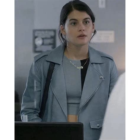 Sofia Black Delia Single Drunk Female Samantha Fink Blue Leather Jacket