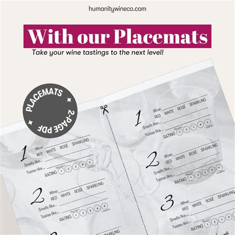 Printable Wine Tasting Placemats Instant Download Wine Etsy