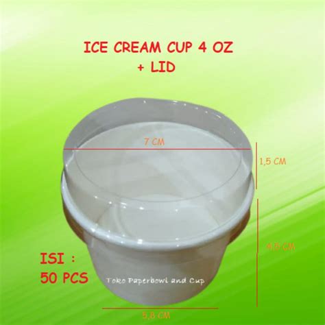 Jual Ice Cream Cup 4 Oz Tutup Isi 50 Pcs Shopee Indonesia