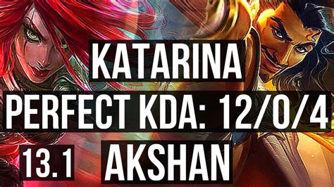 KATARINA Vs AKSHAN MID 12 0 4 1300 Games Legendary 1 6M Mastery