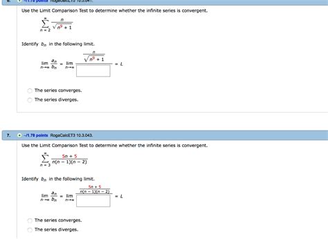 Solved Use The Limit Comparison Test To Determine Whether Chegg