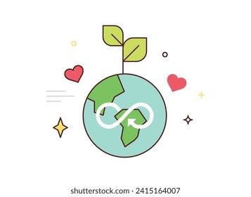 Circular Economy Sustainable Economic Growth Strategy Stock Vector