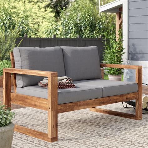 Sand & Stable Norris 52'' Wide Outdoor Loveseat with Cushions & Reviews ...