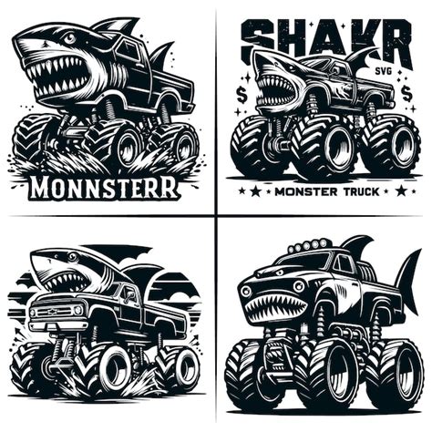 Shark Monster Truck Svg Muscle Car Svg X Off Road Vehicle Shark