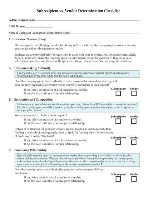 Fillable Online Fmx Cpa State Tx Subrecipient Versus Vendor