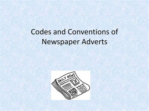 Codes And Conventions Of Newspaper Trailers Ppt