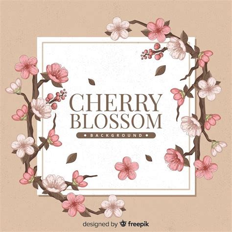 Free Vector Cherry Blossom Background In 2023 Cherry Blossom