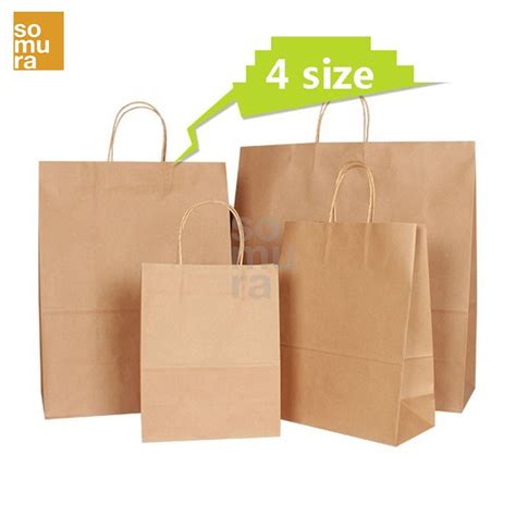 Thick Brown White Kraft Paper Bags With Twist Handle Gsm Ssc