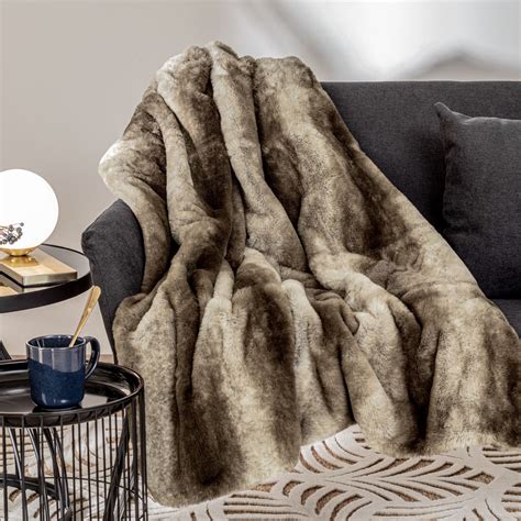 Manta piel sintética 160 cm Grizzly Beige Decoración textil Eminza