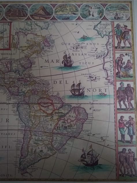 Americae Nova Tabula Map Of North And South America Willem Etsy