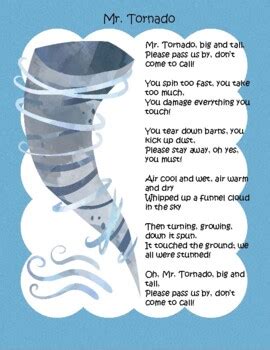 Mr Tornado Couplet Poem Pack By The Poem Patch TpT