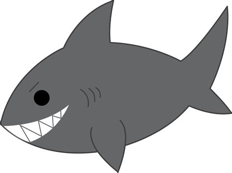 Mischievous Gray Shark - Free Clip Art