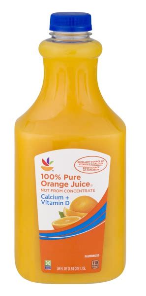 Ahold 100 Pure Orange Juice Calcium Vitamin D 1source