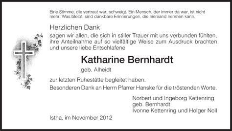 Traueranzeigen Von Katharine Bernhardt Trauerhnade