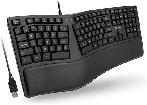 Amazon X9 Ergonomic Keyboard Wired With Cushioned Wrist Rest