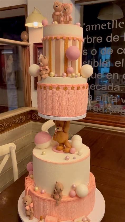 Cake Antigravity Teddy Bears Tarta Con Ositos Bautizo Cake Video