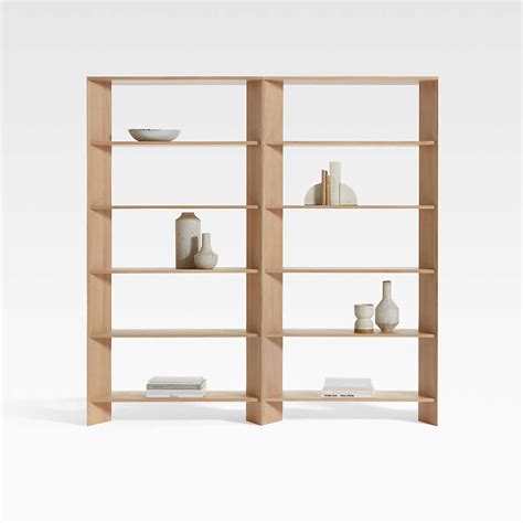 Terrazza Natural Oak 5 Shelf Bookcases Set Of 2 Reviews Crate And Barrel