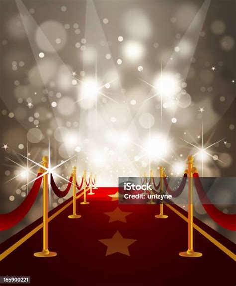 Red Carpet With Paparazzi Flashes Stock Illustration Download Image