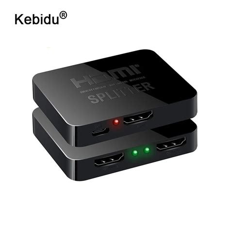 Kebidu 1 In 2 Out 1080p 4k 1x2 Hdcp Stripper 3d Splitter Power Signal