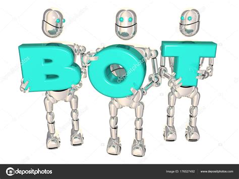 Word Robots Carrying Letters Word AI Stock Photo Iqoncept