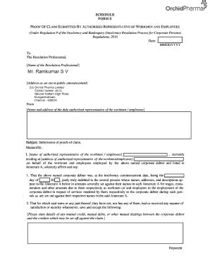 Fillable Online Instructions For Completing Proof Of Claim Poc Form