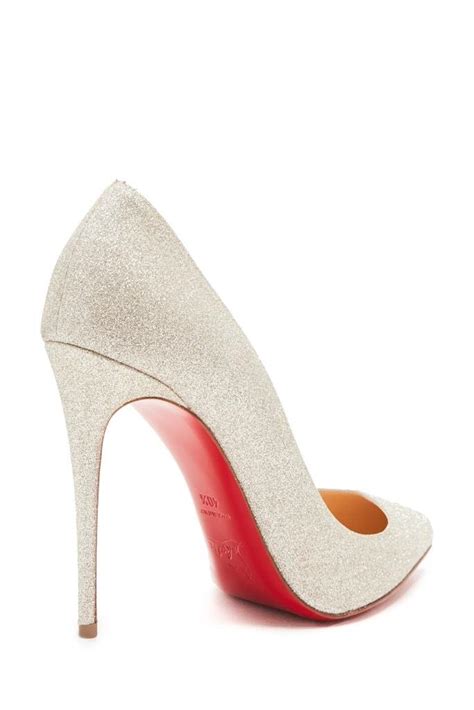 Серебристые туфли с глиттером Pigalle Follies 100 | Christian Louboutin