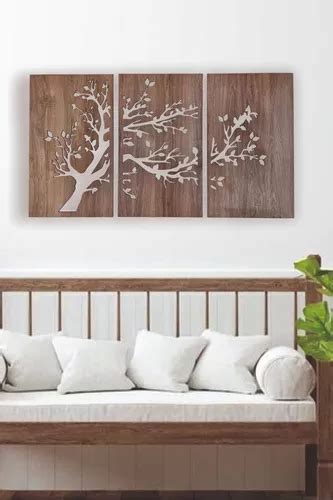 Cuadro Triptico Arbol De La Vida Calado En Madera MercadoLibre