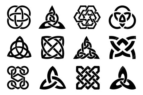 Premium Vector Set Of Celtic Knot Icons Celtic Trinity Knots Isolated