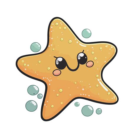 Cute Starfish Cartoon Style Vector Art At Vecteezy