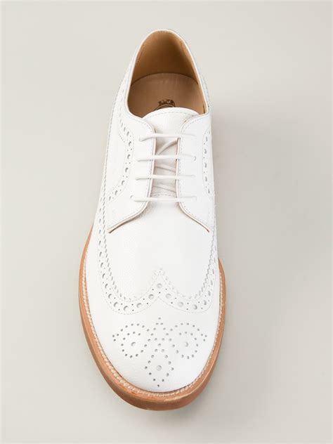 Lyst Tods Brogue Derby Shoes In White For Men