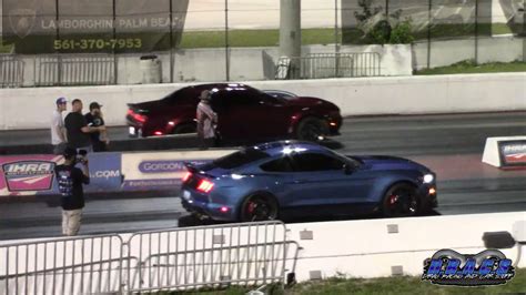 Shelby Gt Drags Challenger Hellcat And Camaro Ss Someone Gets A