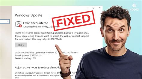 Fixed Windows Update Error Encountered 0x80070643 Fail To Install