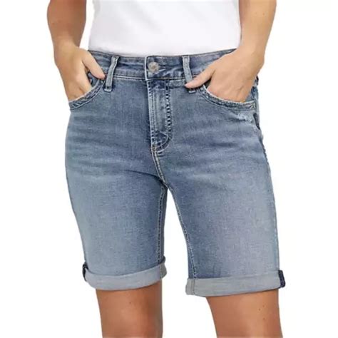 Womens Silver Jeans Co Elyse Comfort Fit Bermuda Jean Shorts