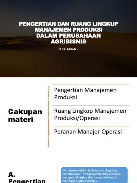 Pengertian Dan Ruang Lingkup Manajemen Produksi Pdf